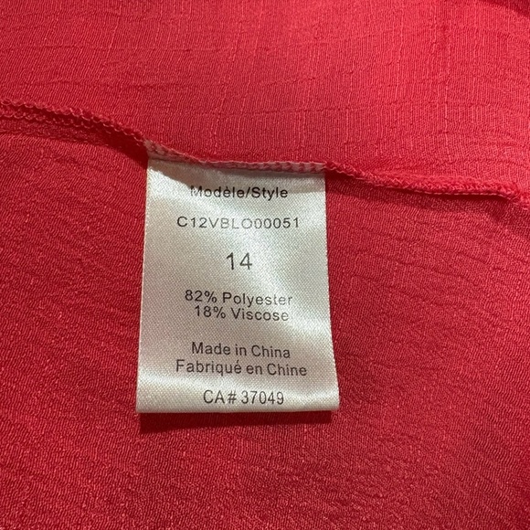 Claire France, Coral Embroidered Blouse, Plus Size 14W - Picture 6 of 7